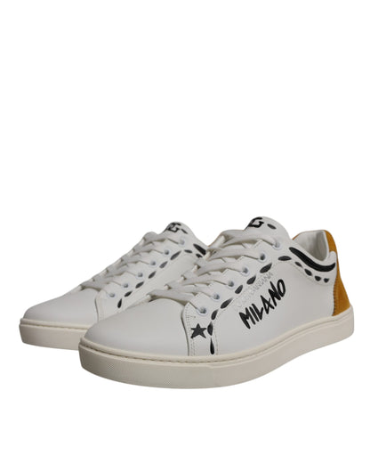 Dolce & Gabbana Weiß Wildleder Leder Low Top Turnschuhe Schuhe