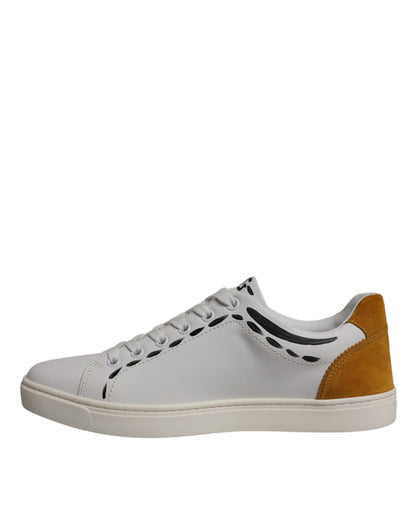 Dolce & Gabbana Weiß Wildleder Leder Low Top Turnschuhe Schuhe