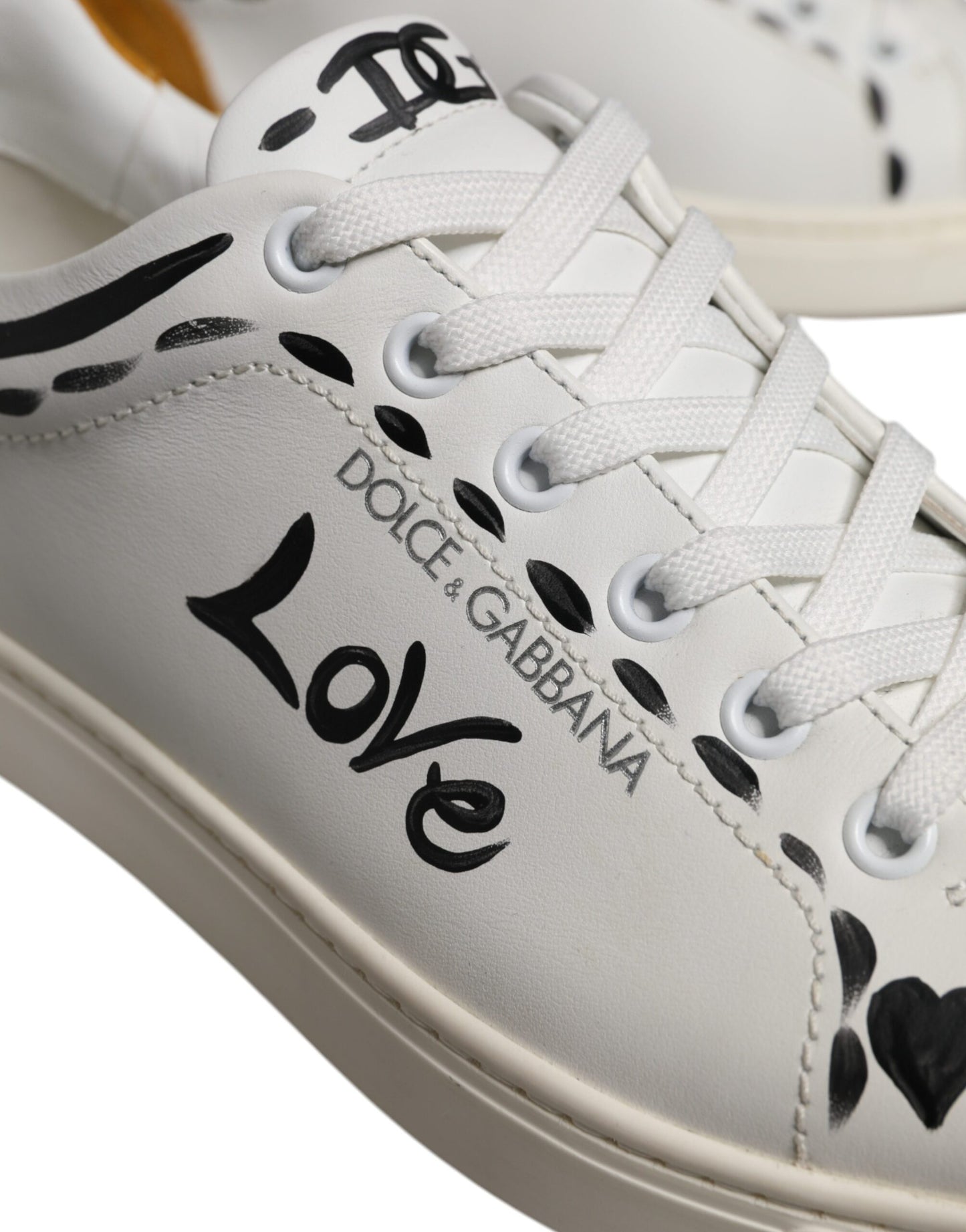 Dolce & Gabbana Weiß Wildleder Leder Low Top Turnschuhe Schuhe