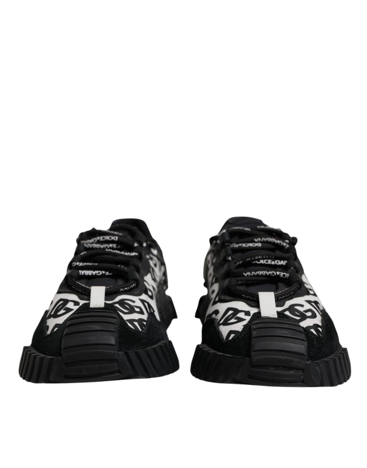 Dolce & Gabbana Schwarz Logo Lace Up Low Top NS1 Turnschuhe Schuhe