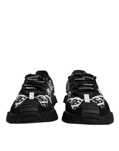 Dolce & Gabbana Schwarz Logo Lace Up Low Top NS1 Turnschuhe Schuhe