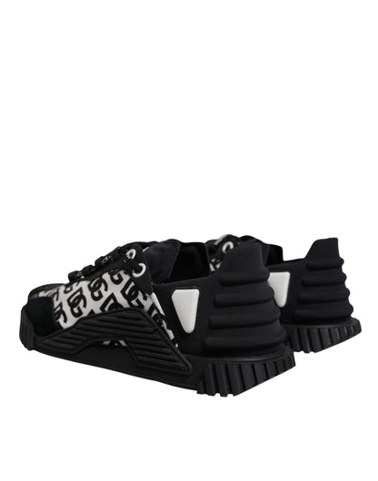 Dolce & Gabbana Schwarz Logo Lace Up Low Top NS1 Turnschuhe Schuhe
