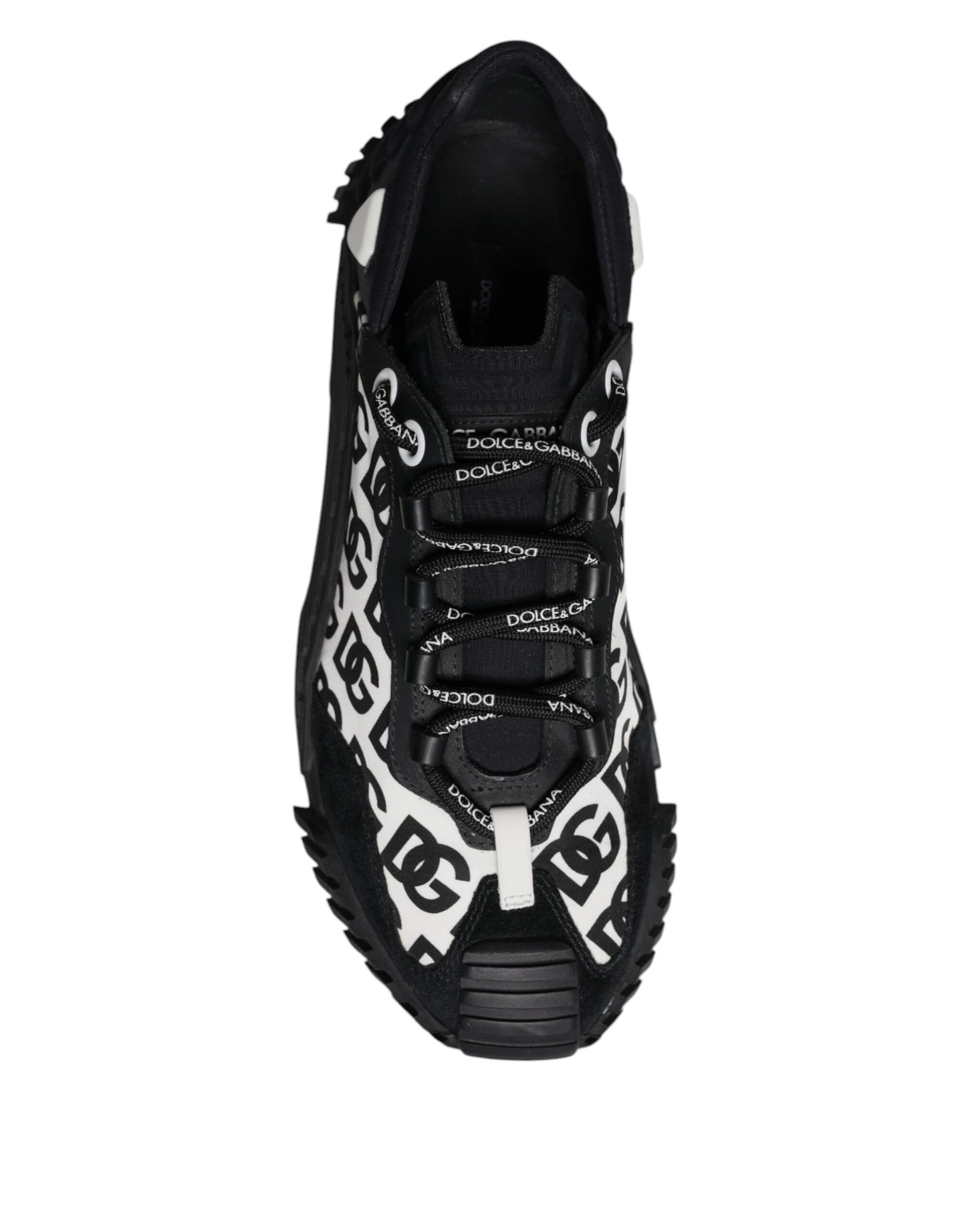 Dolce & Gabbana Schwarz Logo Lace Up Low Top NS1 Turnschuhe Schuhe