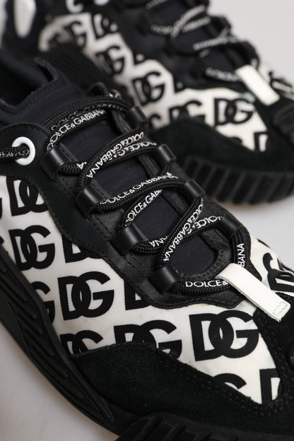 Dolce & Gabbana Schwarz Logo Lace Up Low Top NS1 Turnschuhe Schuhe
