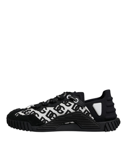 Dolce & Gabbana Schwarz Logo Lace Up Low Top NS1 Turnschuhe Schuhe