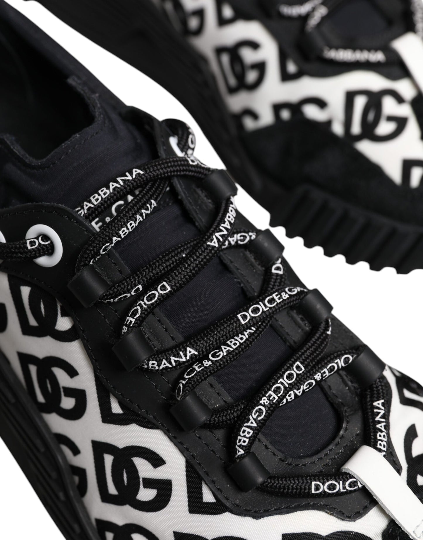 Dolce & Gabbana Schwarz Logo Lace Up Low Top NS1 Turnschuhe Schuhe