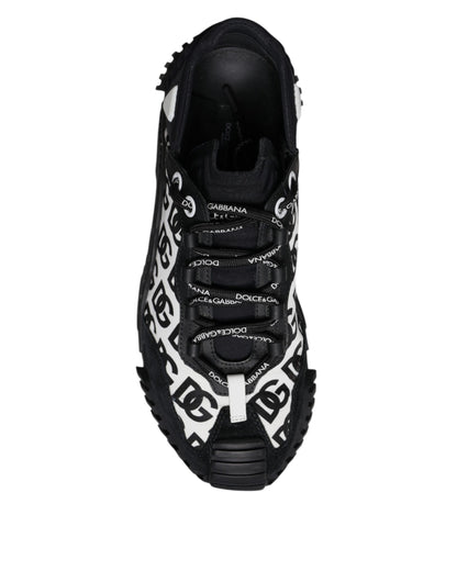 Dolce & Gabbana Schwarz Logo Lace Up Low Top NS1 Turnschuhe Schuhe