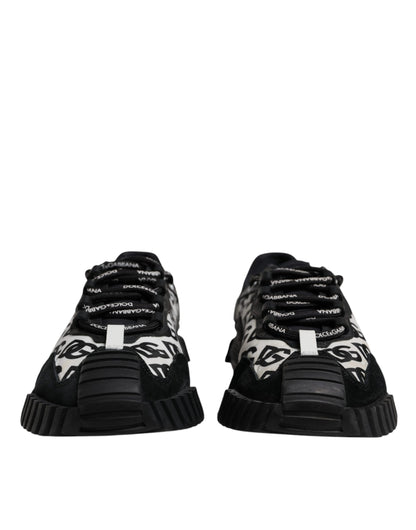 Dolce & Gabbana Schwarz Logo Lace Up Low Top NS1 Turnschuhe Schuhe