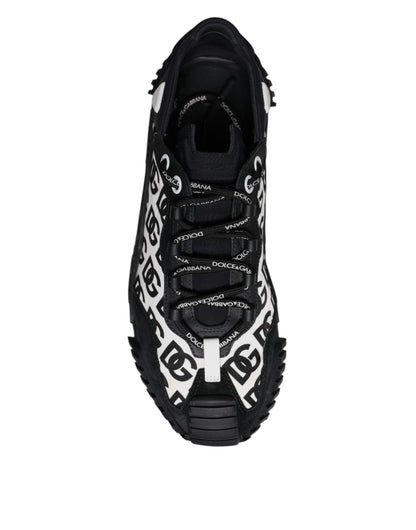 Dolce & Gabbana Schwarz Logo Lace Up Low Top NS1 Turnschuhe Schuhe