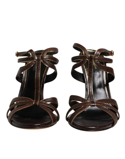 Dolce & Gabbana Bordeaux Knöchelriemen Heels Sandalen Schuhe