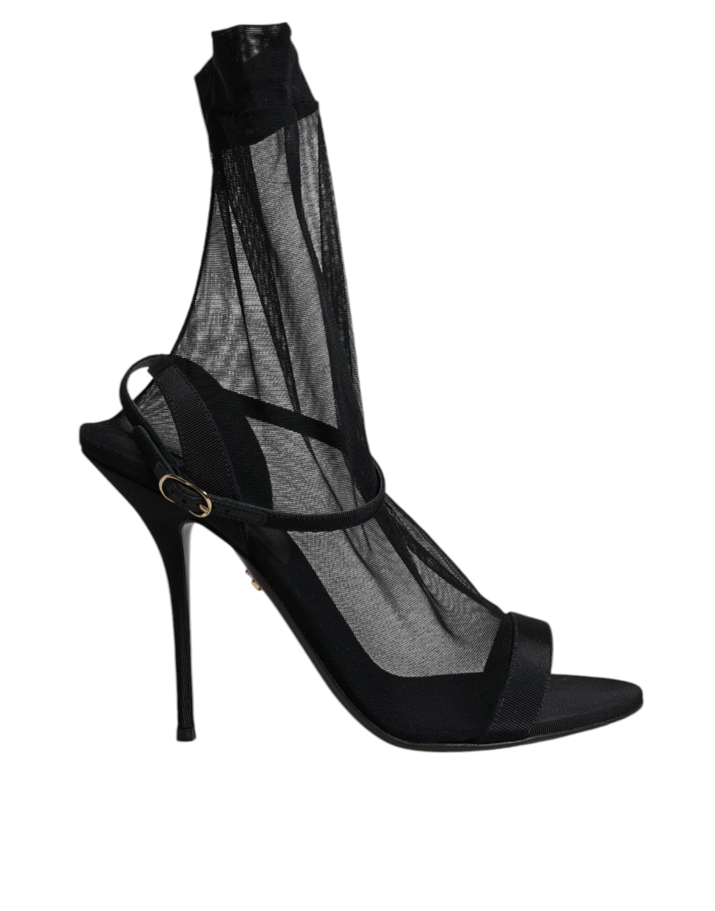 Dolce & Gabbana Schwarz Tüll Stretch Heels Sandalen Schuhe