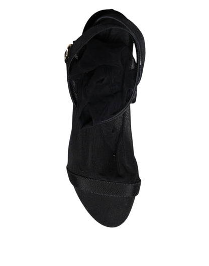 Dolce & Gabbana Schwarz Tüll Stretch Heels Sandalen Schuhe