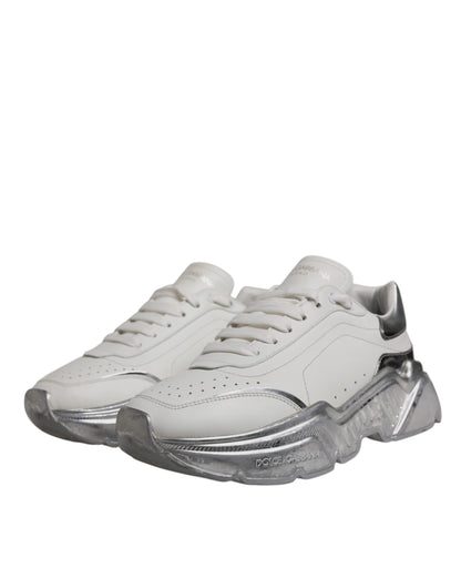 Dolce & Gabbana Weiß Silber Daymaster Low Top Sneaker Schuhe