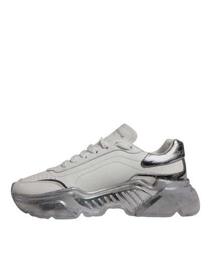 Dolce & Gabbana Weiß Silber Daymaster Low Top Sneaker Schuhe