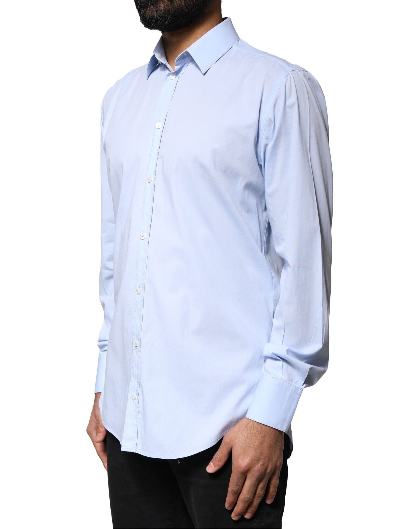 Dolce & Gabbana Hellblaues Hemd aus Baumwolle MARTINI Formal Dress Shirt
