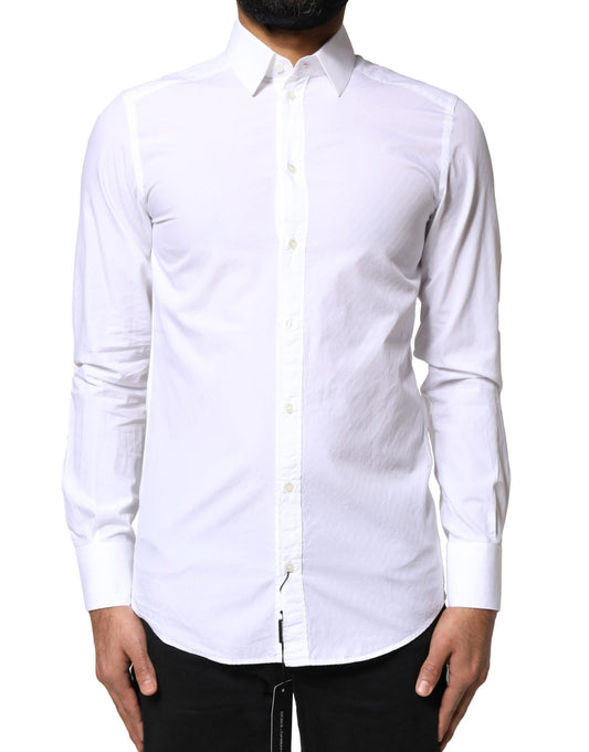 Dolce & Gabbana Weißes Baumwollhemd MARTINI Formales Herrenhemd