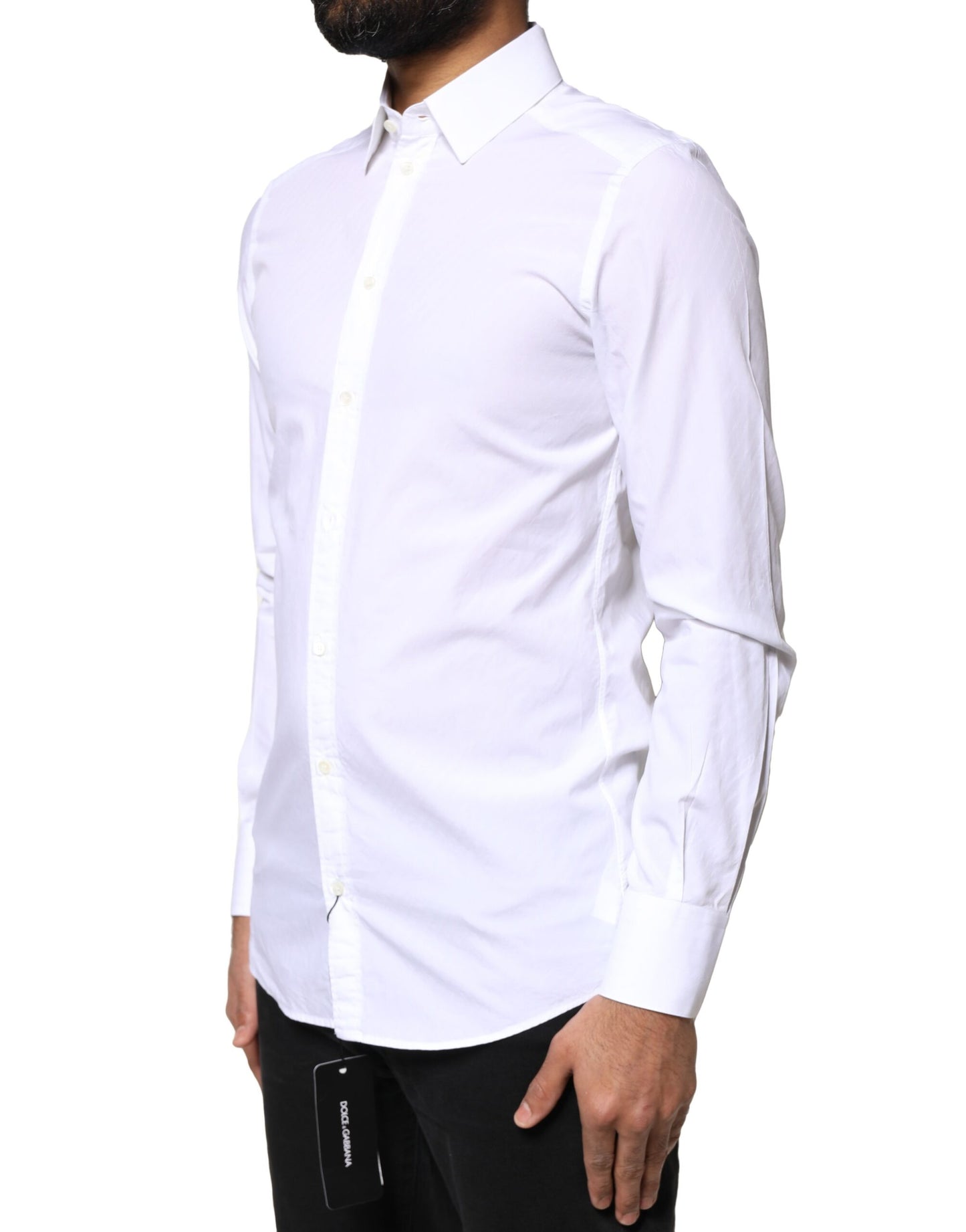 Dolce & Gabbana Weißes Baumwollhemd MARTINI Formales Herrenhemd