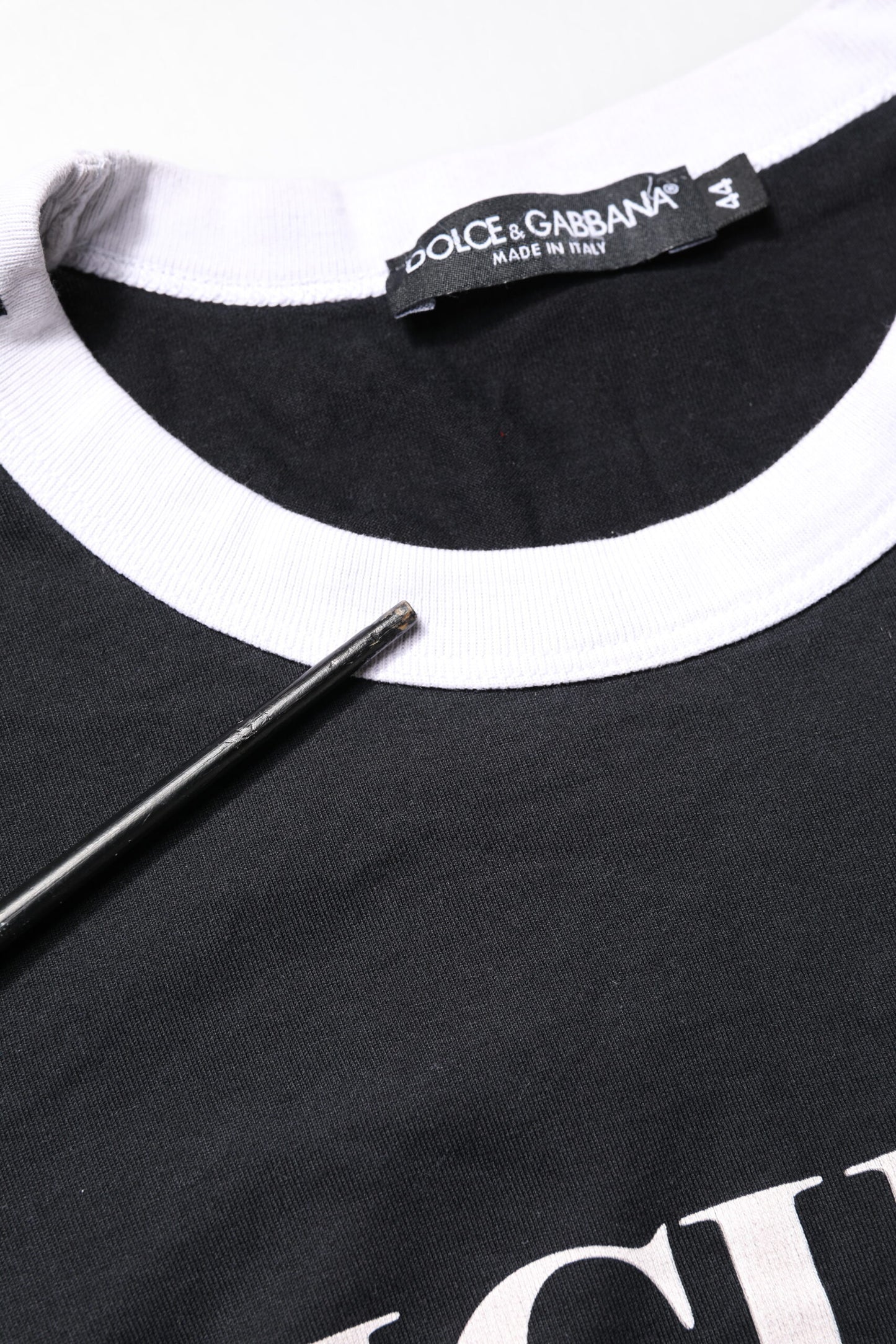 Dolce & Gabbana Schwarzes Sicilia Kurzarm-T-Shirt mit Rundhalsausschnitt