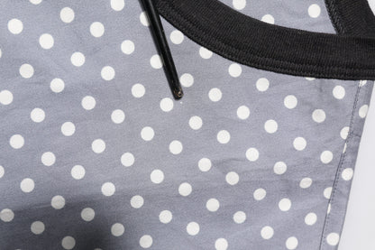 Dolce & Gabbana Graues Polka Dot Pin-Up Print T-Shirt mit Rundhalsausschnitt