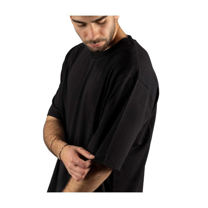 Alpha Studio Schwarzes T-Shirt aus Baumwolle