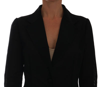 Dolce & Gabbana Schwarze Nylon-Netz-Blazer-Jacke