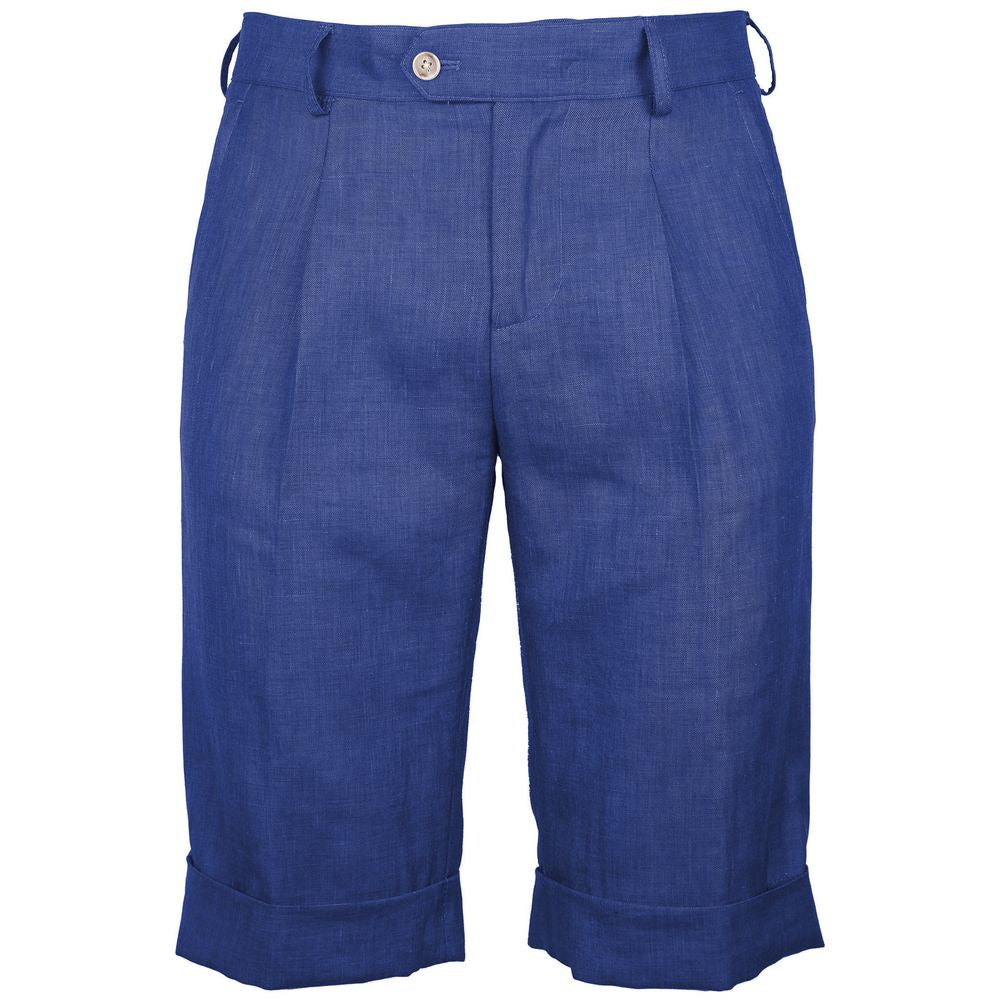 Made in Italy Blaues Leinen kurz