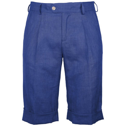 Made in Italy Blaues Leinen kurz