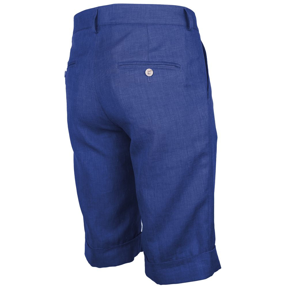 Made in Italy Blaues Leinen kurz