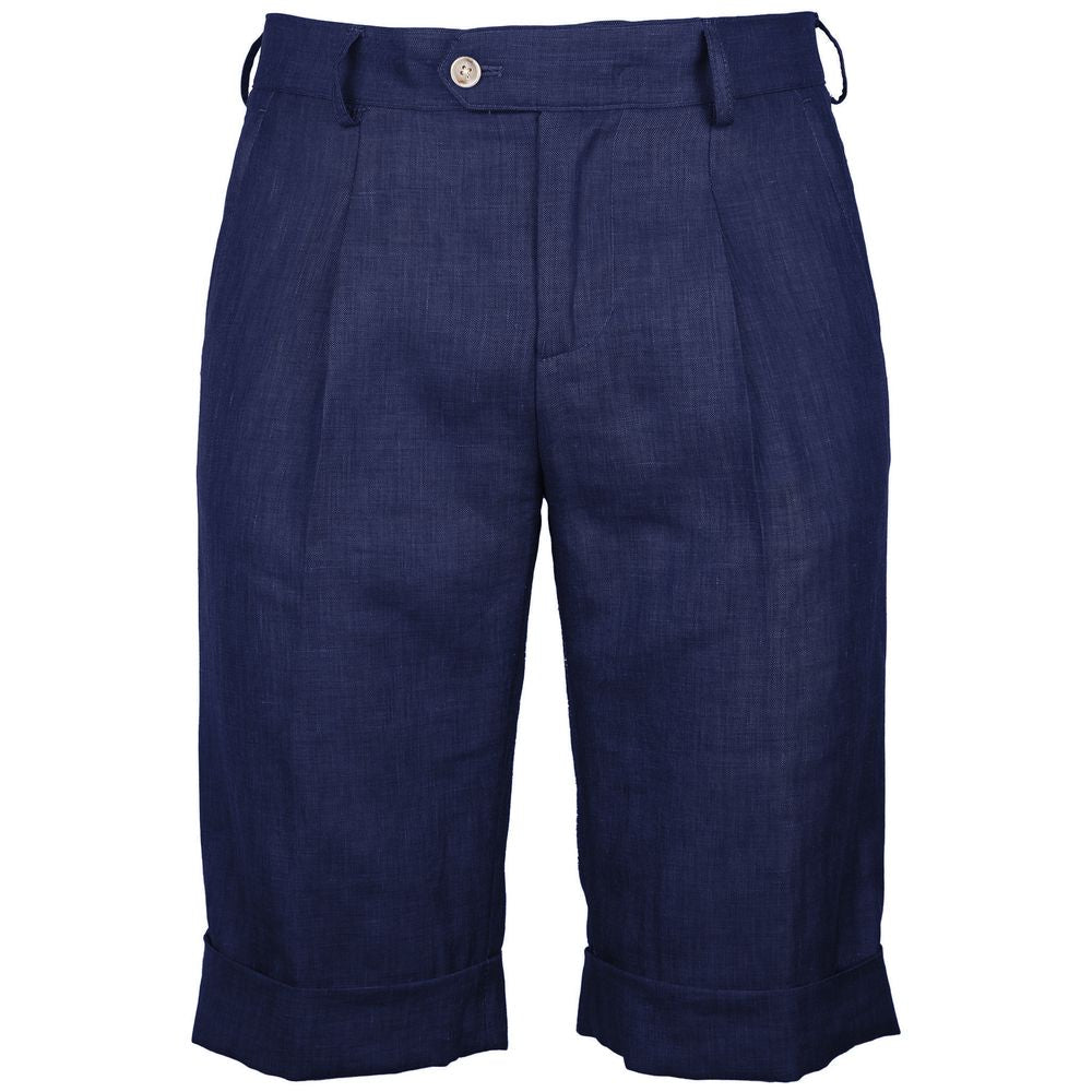 Made in Italy Blaues Leinen kurz