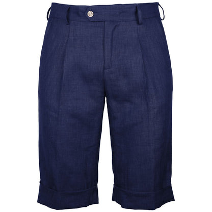Made in Italy Blaues Leinen kurz