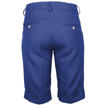 Made in Italy Blaues Leinen kurz