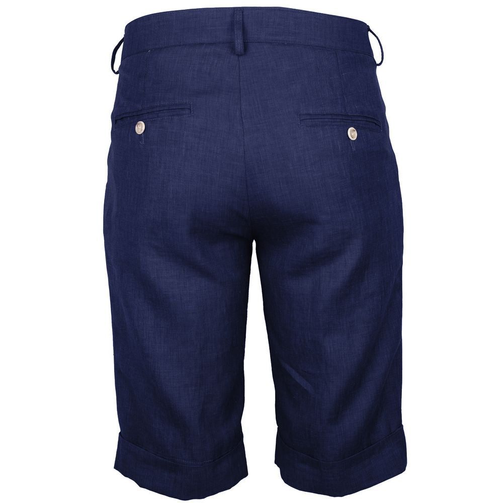 Made in Italy Blaues Leinen kurz
