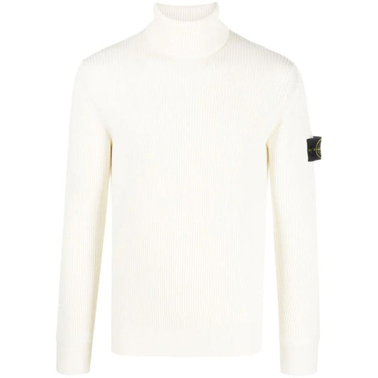 Stone Island Weißer Wollpullover