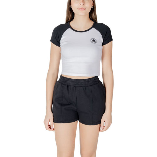 Converse Schwarze und weiße Baumwoll-Tops & T-Shirt