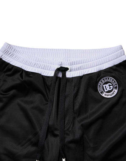 Dolce & Gabbana Schwarz Weiß Männer Bermuda Sweatshorts Shorts