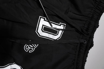 Dolce & Gabbana Schwarze Logo-Baumwoll-Bermudas Sweatshorts Shorts