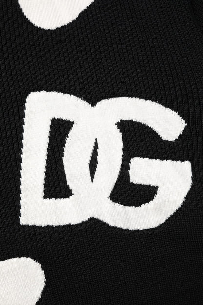 Dolce & Gabbana Black Hearts Seidenpullover mit Rundhalsausschnitt
