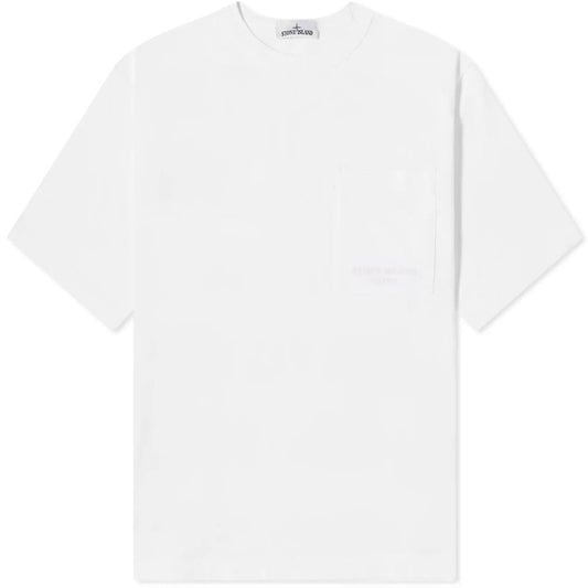 Stone Island T-Shirt aus weißer Baumwolle