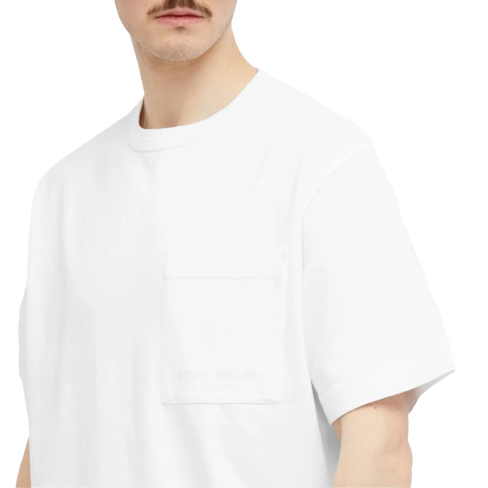 Stone Island T-Shirt aus weißer Baumwolle