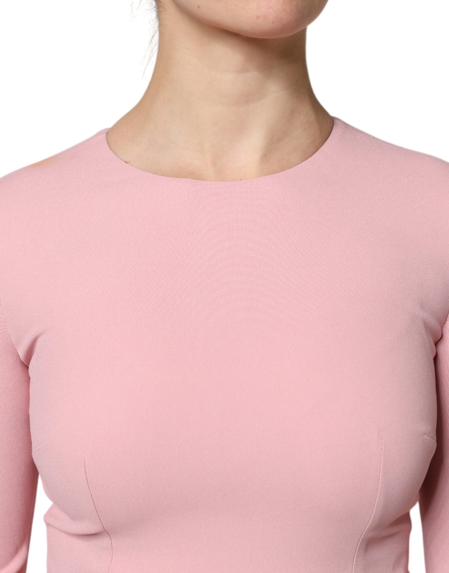 Dolce & Gabbana Rosa A-Linien-Kleid mit 3/4 Ärmeln aus Viskose