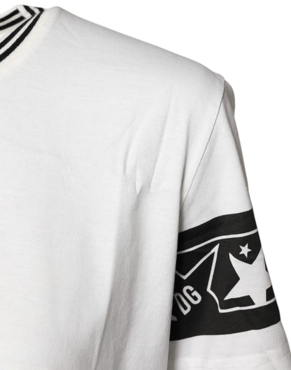 Dolce & Gabbana Weißes #DGMillennials Baumwoll-T-Shirt mit Rundhalsausschnitt