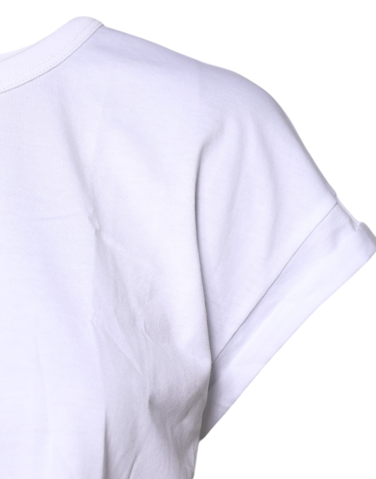 Dolce & Gabbana Weißes T-Shirt mit Rundhalsausschnitt aus Baumwolle