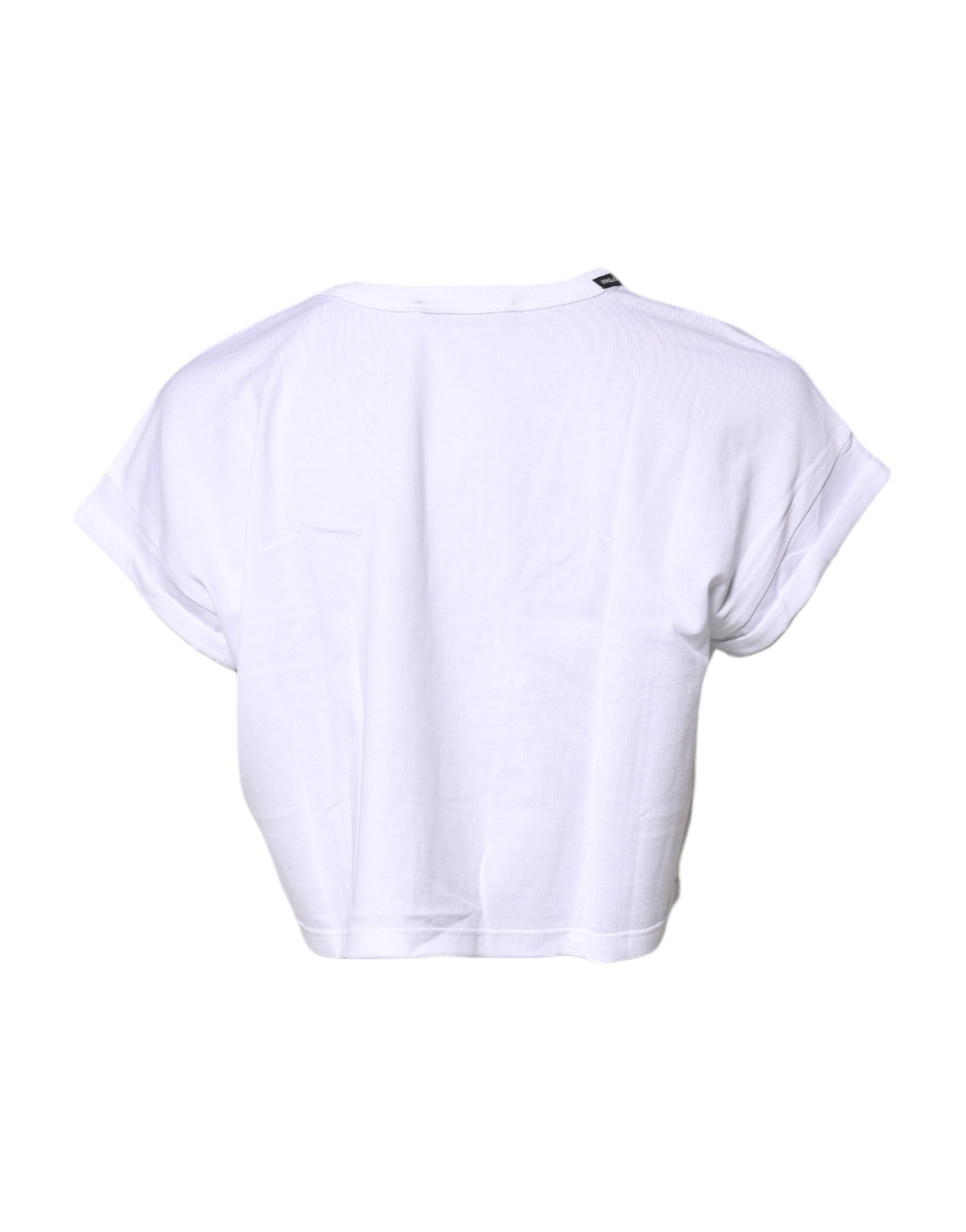Dolce & Gabbana Weißes T-Shirt mit Rundhalsausschnitt aus Baumwolle