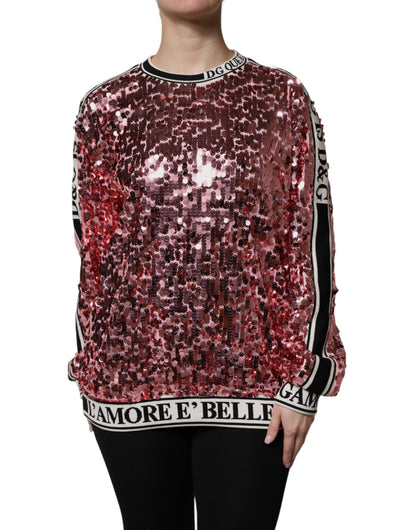 Dolce & Gabbana Rosa DG Queen Pailletten-Pullover