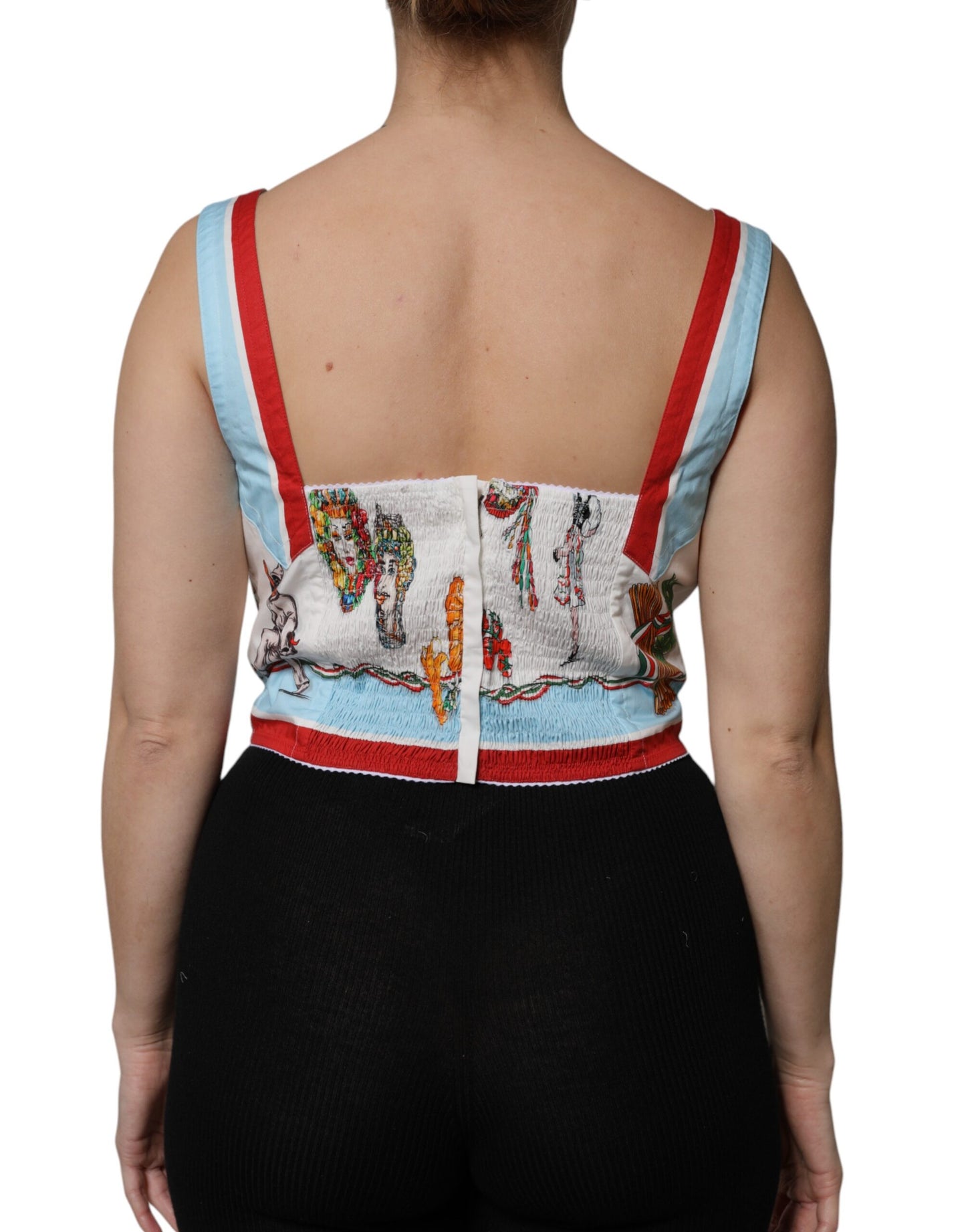 Dolce & Gabbana Weißes Top mit Gemüsedruck und Herzausschnitt