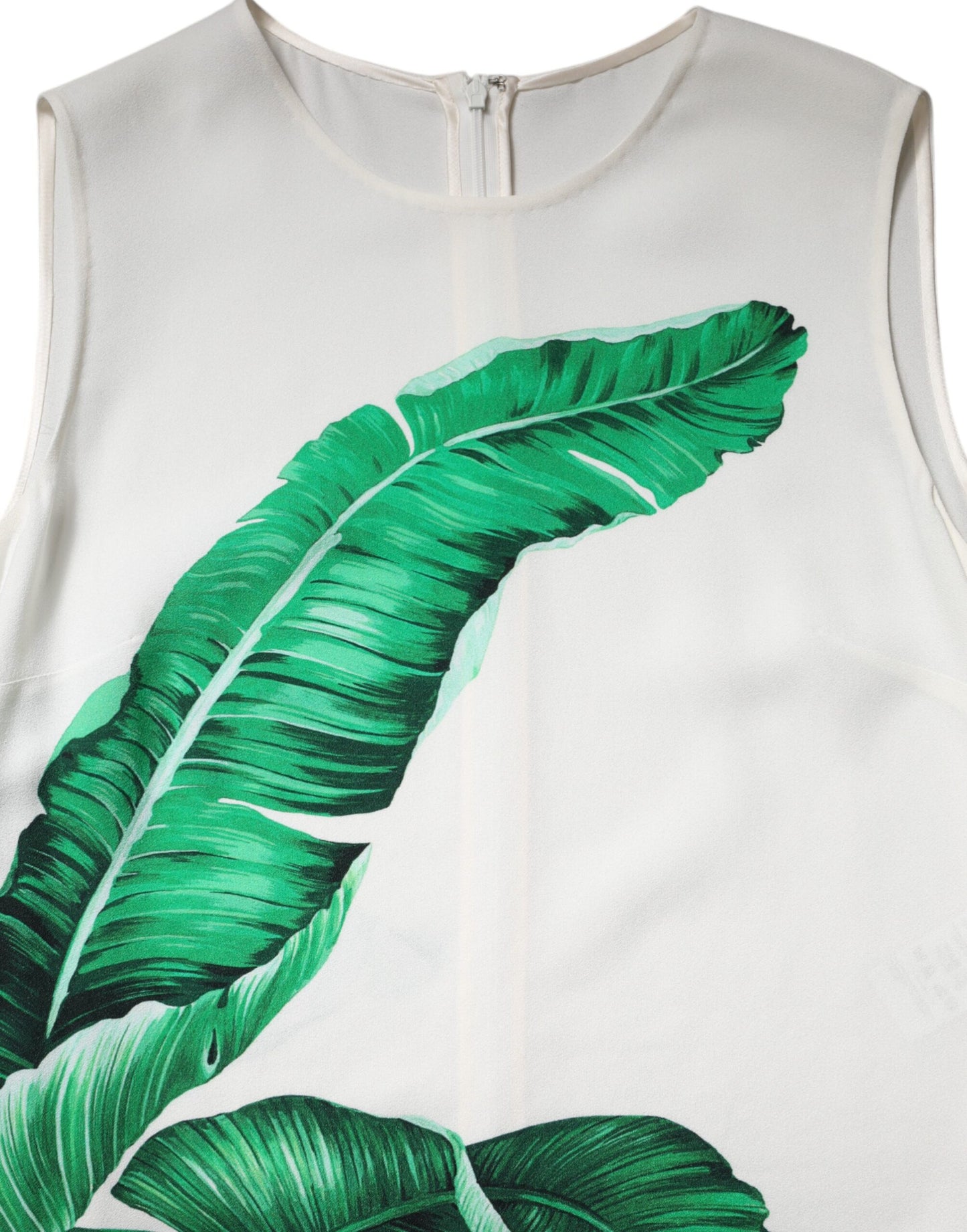 Dolce & Gabbana Weißes Bananenblatt Print Rundhals-Top