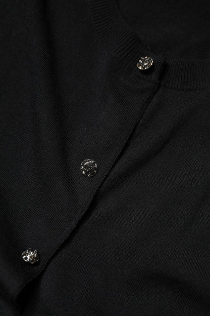 Dolce & Gabbana Schwarzes Button Down Kurzarm-Blusen-Top