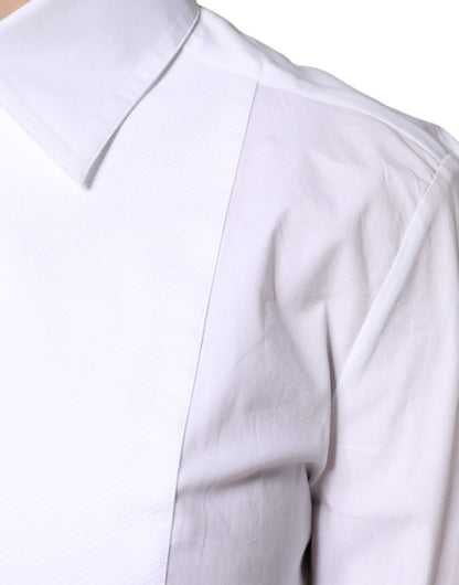 Dolce & Gabbana Weißes Baumwollhemd mit Kragen Oberteil