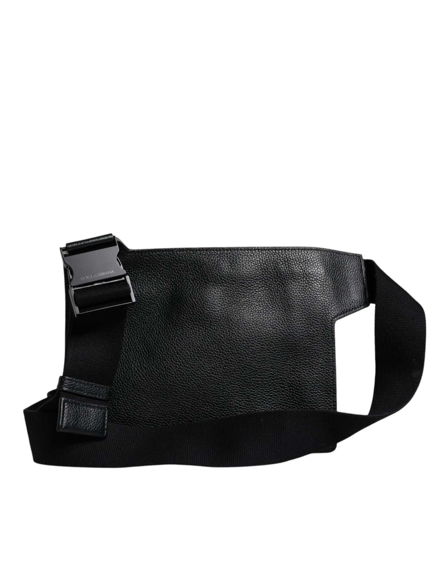 Dolce & Gabbana Schwarze Messenger-Crossbody-Tasche aus Kalbsleder