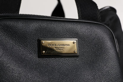 Dolce & Gabbana Schwarzer Schultergurt Pet Carry Logo Plaque Tasche